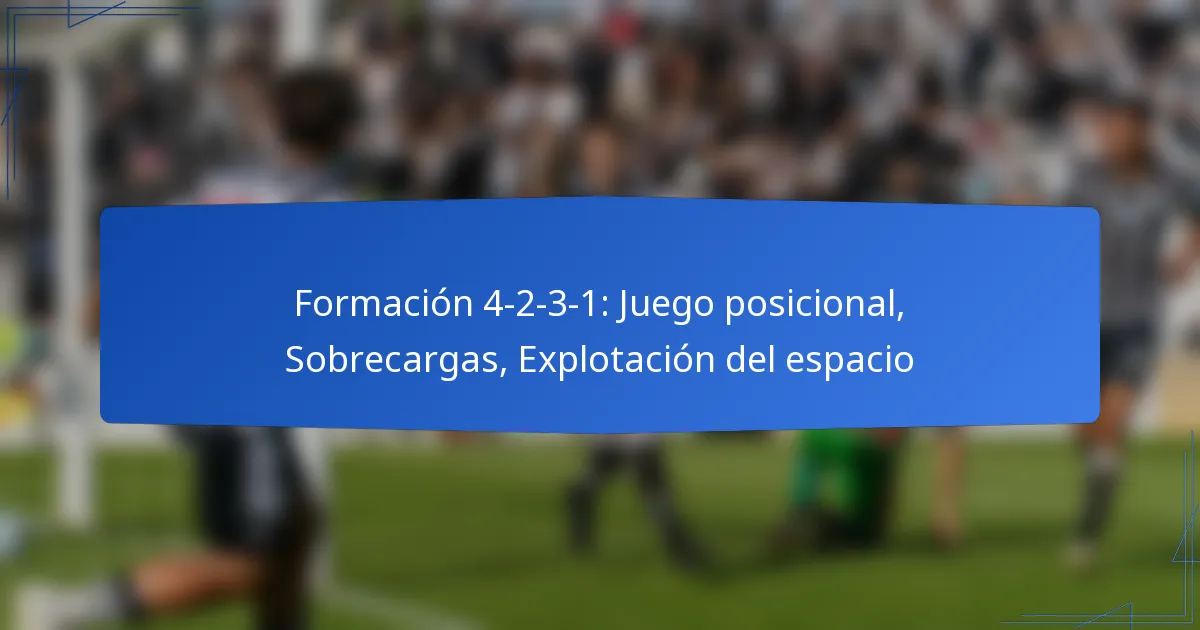 Formación 4-2-3-1: Juego posicional, Sobrecargas, Explotación del espacio