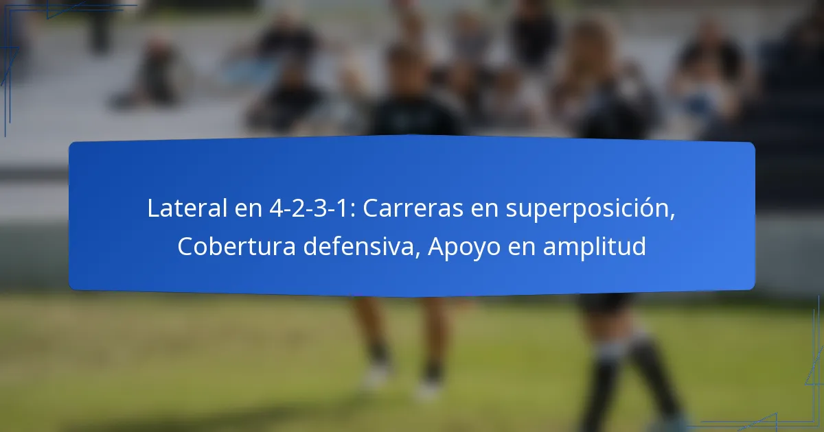 Lateral en 4-2-3-1: Carreras en superposición, Cobertura defensiva, Apoyo en amplitud